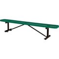 Global Equipment 8 ft. Outdoor Steel Flat Bench - Expanded Metal - Green 277157GN